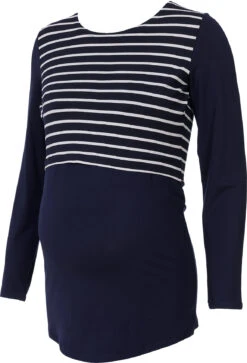 Stilllangarmshirt Catelyn, Blau+weiß