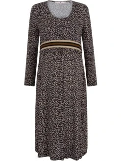 Stillkleid In Schwarz/ Beige