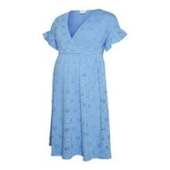 Umstands- Und Still-Kleid Dinna Tess Jaquard Aus Recyceltem Polyester In Blau