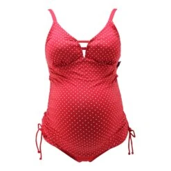 Umstandstankini "Ava" In Rot Mit Weißen Pünktchen