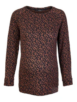 SUPERMOM Umstandspullover In Hellbraun/ Schwarz